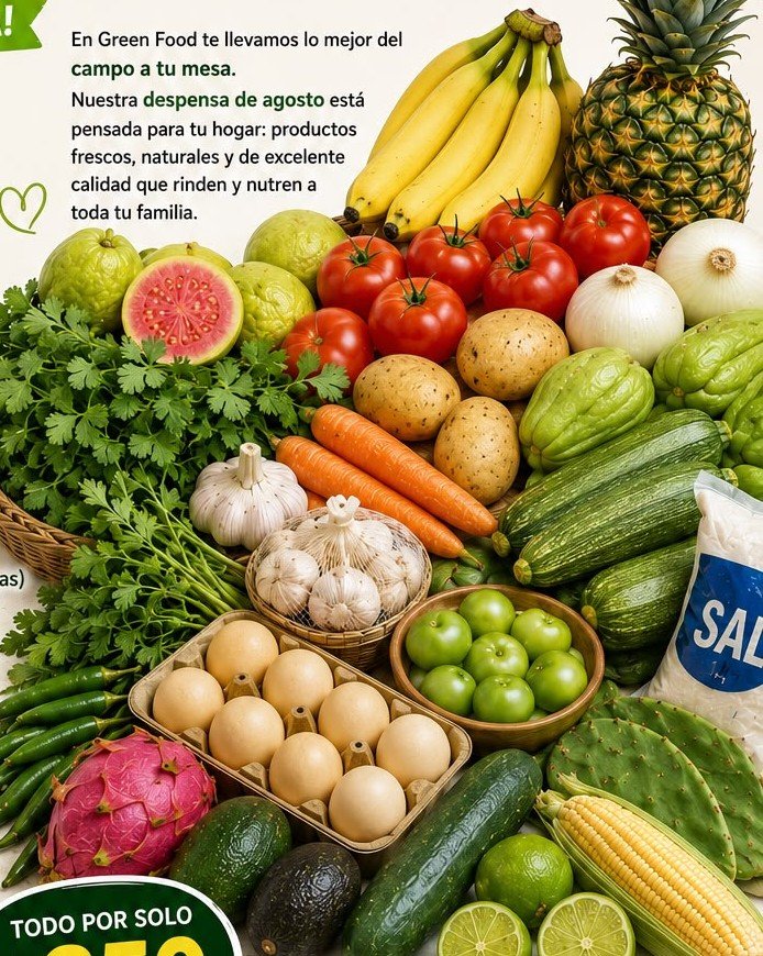 Selección de frutas y verduras frescas de Green Food